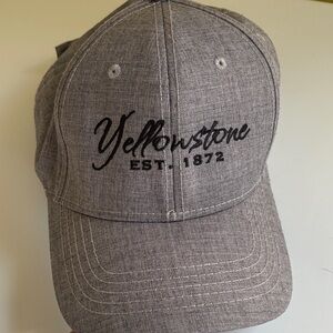 Yellowstone. Gray Poly Velcro-back Baseball cap